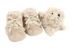 Ruby & Ed Lace Up Baby Booties with Seal Pup Toy